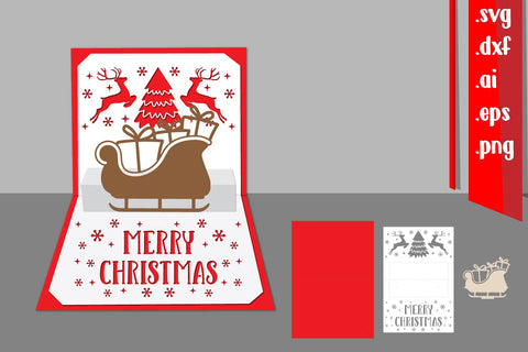 Christmas Pop-Up Card, 3D Christmas Card SVG zafrans studio 