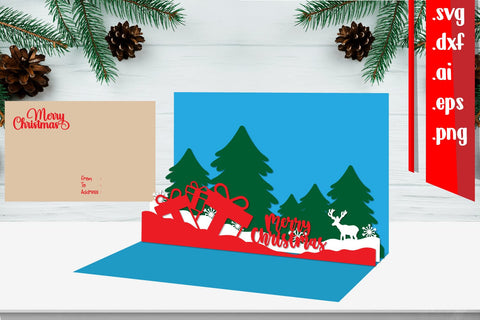 Christmas Pop-Up Card 3D Paper zafrans studio 