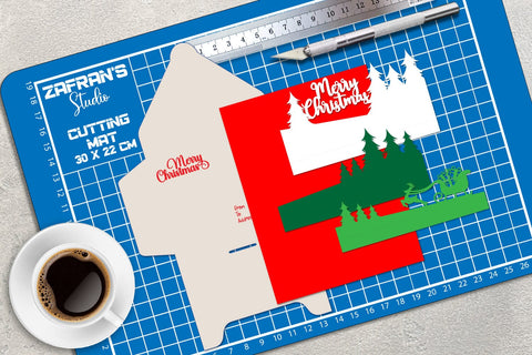 Christmas Pop-Up Card 3D Paper zafrans studio 