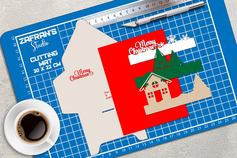 Christmas Pop-Up Card 3D Paper zafrans studio 