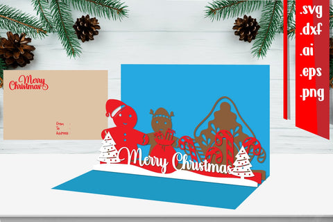 Christmas Pop-Up Card 3D Paper zafrans studio 