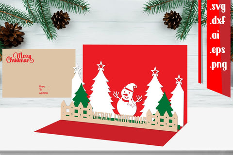 Christmas Pop-Up Card 3D Paper zafrans studio 