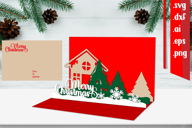 Christmas Pop-Up Card 3D Paper zafrans studio 