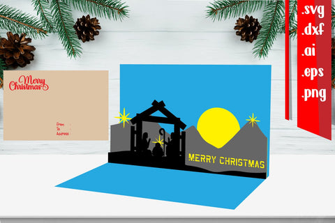 Christmas Pop-Up Card 3D Paper zafrans studio 