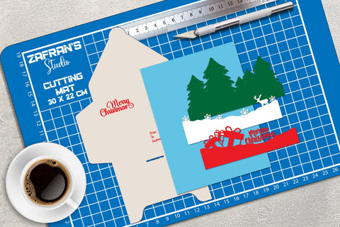 Christmas Pop-Up Card 3D Paper zafrans studio 