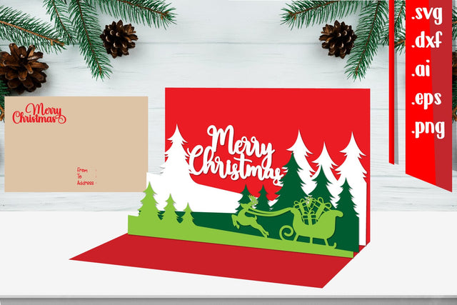 Christmas Pop-Up Card 3D Paper zafrans studio 