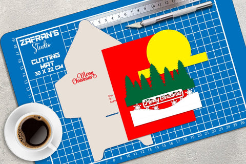 Christmas Pop Up Card 3D Paper zafrans studio 