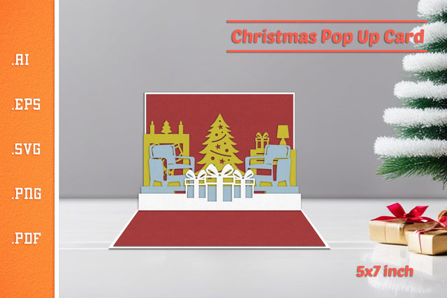 Christmas Pop-up Card - Paper Cut SVG 10 SVG Slim Studio 