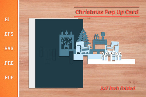 Christmas Pop-up Card - Paper Cut SVG 10 SVG Slim Studio 
