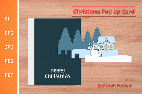 Christmas Pop-up Card - Paper Cut SVG 2 SVG Slim Studio 