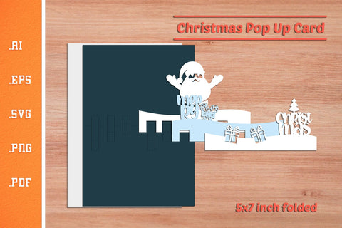 Christmas Pop-up Card - Paper Cut SVG 3 SVG Slim Studio 