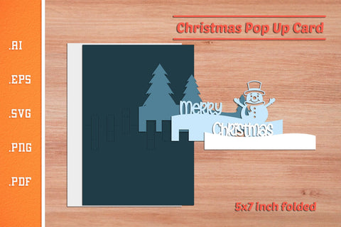 Christmas Pop-up Card - Paper Cut SVG 4 SVG Slim Studio 