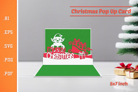 Christmas Pop-up Card - Paper Cut SVG 5 SVG Slim Studio 