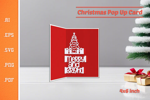 Christmas Pop-up Card SVG - Portrait 4x6 v10 SVG Slim Studio 