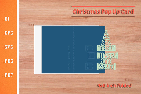 Christmas Pop-up Card SVG - Portrait 4x6 v10 SVG Slim Studio 