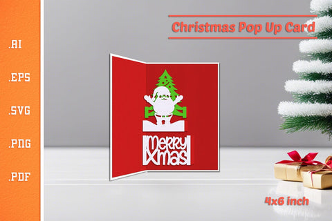 Christmas Pop-up Card SVG - Portrait 4x6 v11 SVG Slim Studio 
