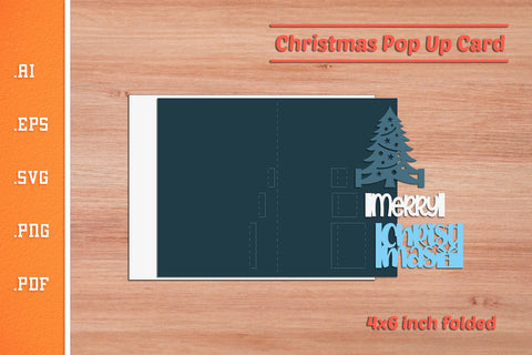 Christmas Pop-up Card SVG - Portrait 4x6 v2 SVG Slim Studio 