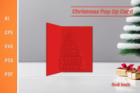 Christmas Pop-up Card SVG - Portrait 4x6 v2 SVG Slim Studio 