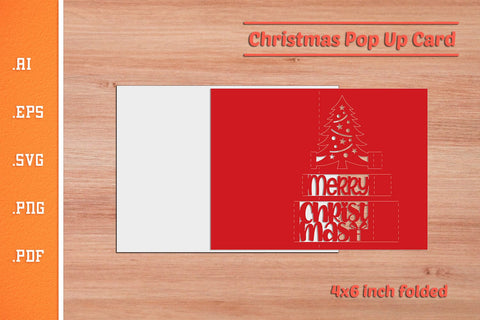 Christmas Pop-up Card SVG - Portrait 4x6 v2 SVG Slim Studio 