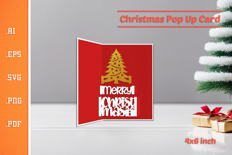 Christmas Pop-up Card SVG - Portrait 4x6 v2 SVG Slim Studio 