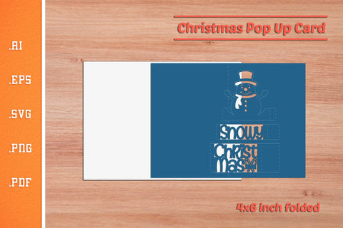 Christmas Pop-up Card SVG - Portrait 4x6 v3 SVG Slim Studio 