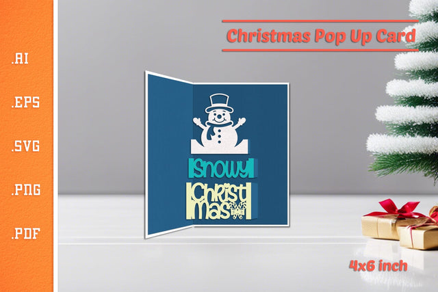 Christmas Pop-up Card SVG - Portrait 4x6 v3 SVG Slim Studio 