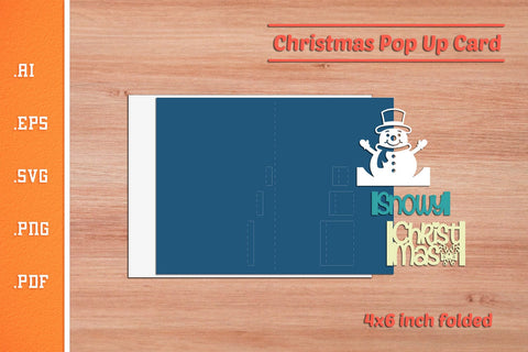Christmas Pop-up Card SVG - Portrait 4x6 v3 SVG Slim Studio 