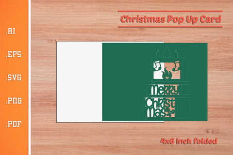 Christmas Pop-up Card SVG - Portrait 4x6 v4 SVG Slim Studio 