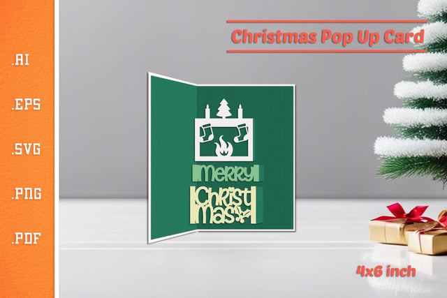 Christmas Pop-up Card SVG - Portrait 4x6 v4 SVG Slim Studio 