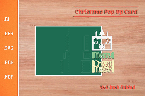 Christmas Pop-up Card SVG - Portrait 4x6 v4 SVG Slim Studio 