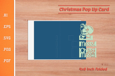 Christmas Pop-up Card SVG - Portrait 4x6 v5 SVG Slim Studio 