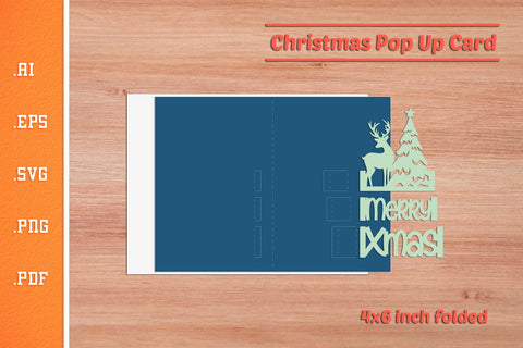 Christmas Pop-up Card SVG - Portrait 4x6 v6 SVG Slim Studio 