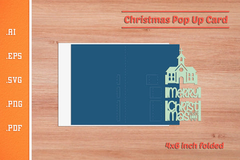 Christmas Pop-up Card SVG - Portrait 4x6 v7 SVG Slim Studio 