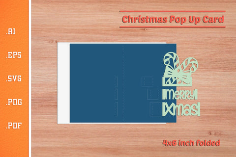 Christmas Pop-up Card SVG - Portrait 4x6 v8 SVG Slim Studio 