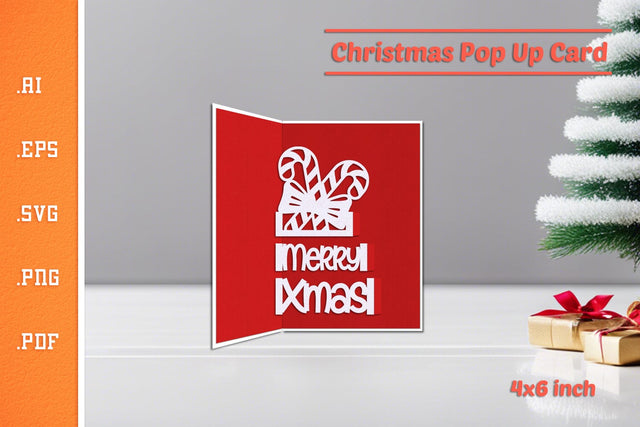 Christmas Pop-up Card SVG - Portrait 4x6 v8 SVG Slim Studio 
