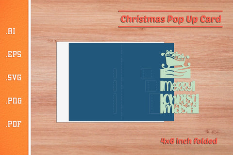 Christmas Pop-up Card SVG - Portrait 4x6 v9 SVG Slim Studio 