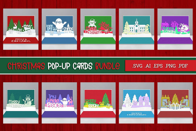 Christmas Pop-up Cards BUNDLE - SVG SVG Slim Studio 