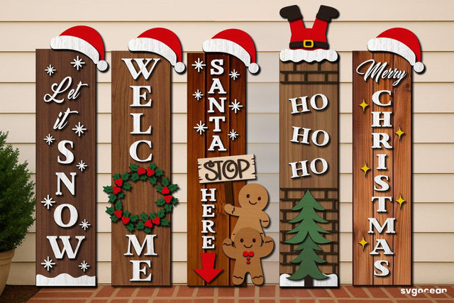 Christmas Porch Sign Laser Cut Bundle SVG SvgOcean 