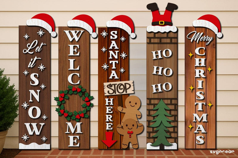 Christmas Porch Sign Laser Cut Bundle SVG SvgOcean 