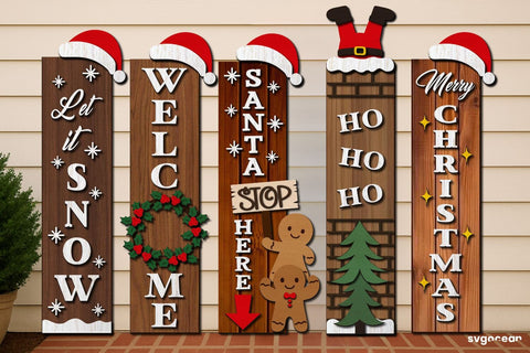 Christmas Porch Sign Laser Cut Bundle SVG SvgOcean 