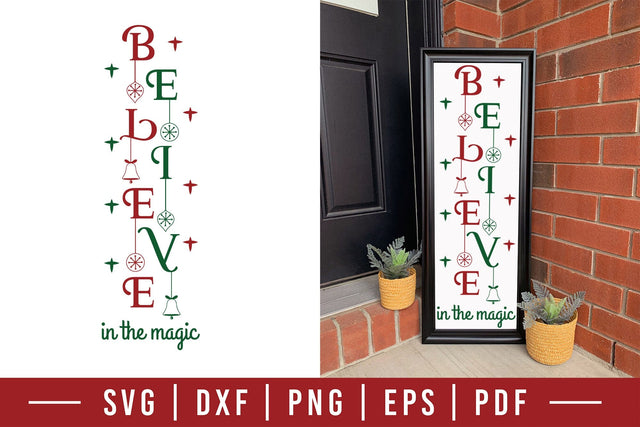 Christmas Porch Sign SVG - Believe in the Magic SVG CraftLabSVG 