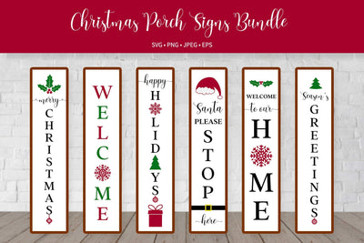 Christmas Porch Sign SVG Bundle. Holidays vertical signs. SVG LaBelezoka 