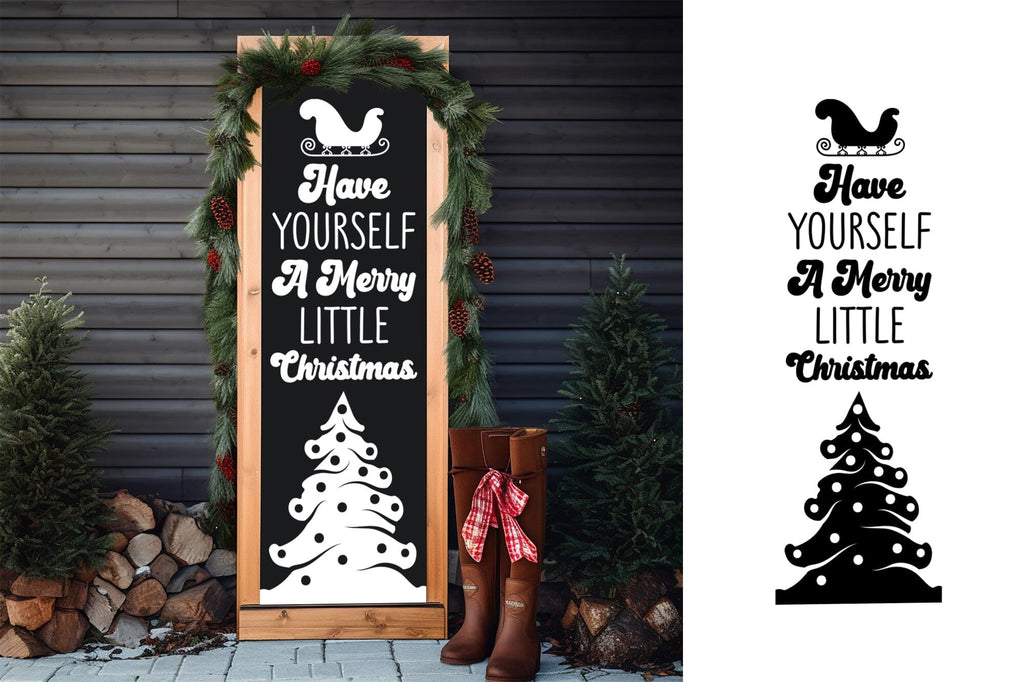 Christmas Porch Sign SVG Cut File - So Fontsy