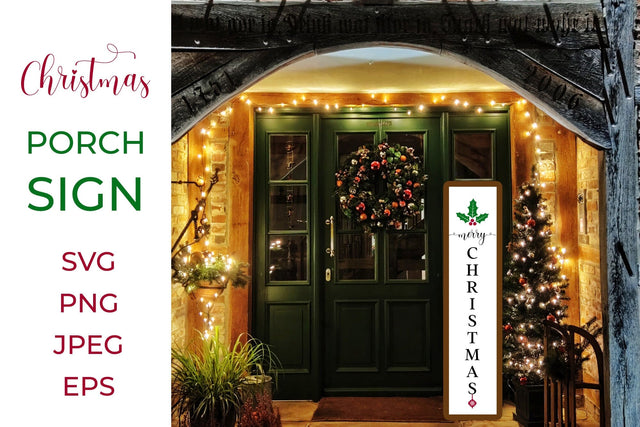 Christmas Porch Sign SVG. Holidays Vertical Front Sign. SVG LaBelezoka 