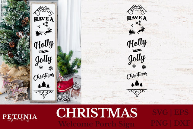 Christmas Porch Sign SVG | Welcome Vertical Sign SVG SVG Petunia Digital Design 