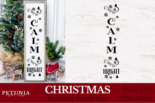 Christmas Porch Sign SVG | Welcome Vertical Sign SVG SVG Petunia Digital Design 