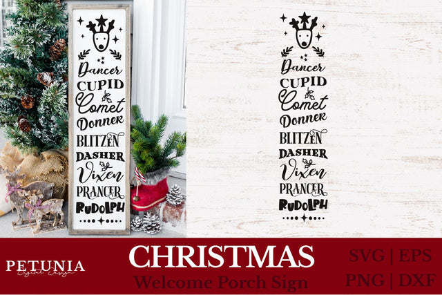 Christmas Porch Sign SVG | Welcome Vertical Sign SVG SVG Petunia Digital Design 