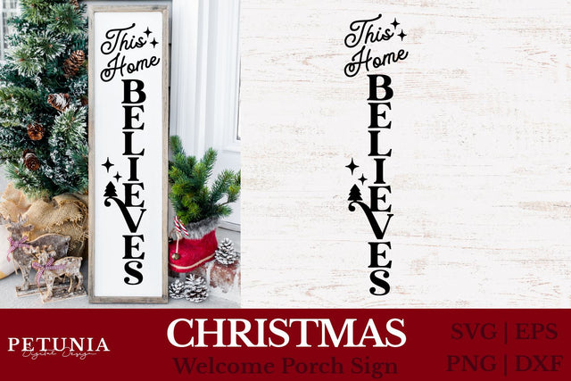 Christmas Porch Sign SVG | Welcome Vertical Sign SVG SVG Petunia Digital Design 