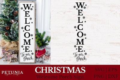 Christmas Porch Sign SVG | Welcome Vertical Sign SVG SVG Petunia Digital Design 