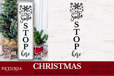 Christmas Porch Sign SVG | Welcome Vertical Sign SVG SVG Petunia Digital Design 
